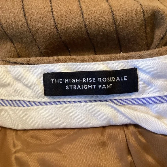 Madewell Striped Wool Blend High Rise Rosedale Straight Pant - Brown - 0 - Picture 8 of 12